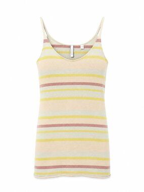 IISLI New York 100% Cashmere Long Striped Tank Top Pastel Size P/TP